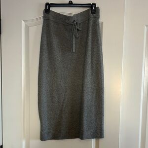 Chic Gray Pencil Skirt with Tie Detail